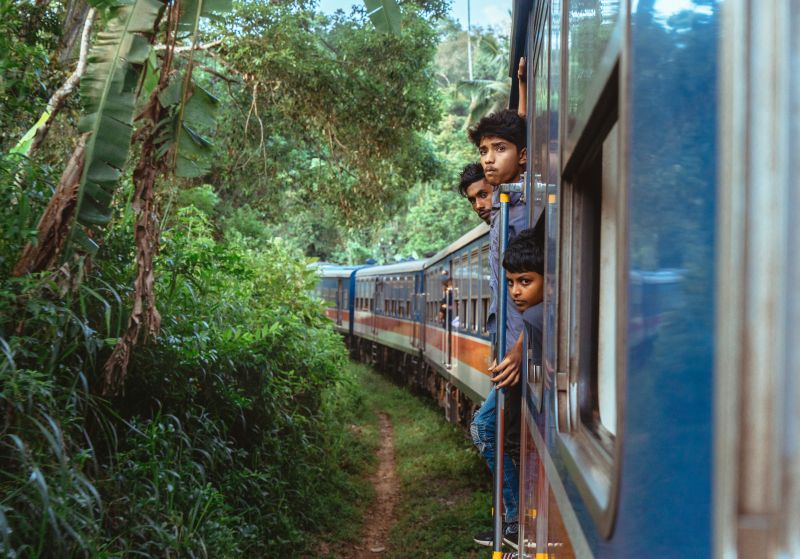 Scenic train journey from Badulla through mountains