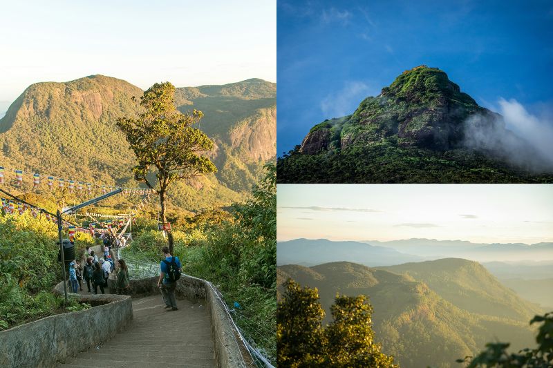 View from Little Adam’s Peak in Ella with hills and clouds