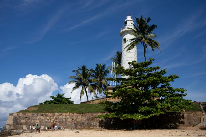 Galle Lighthouse near the ocean